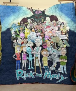 Rick And Morty Characters Quilt Blanket Bedding Set Fan Made