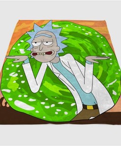 Rick And Morty Crazy Sherpa Fleece Blanket Gifts for Family, for Couple