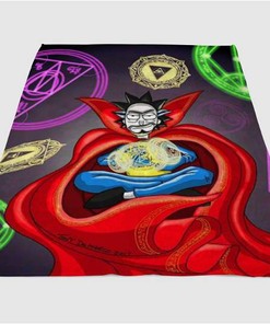 Rick And Morty Dr Strange Sherpa Fleece Blanket Gifts for Family, for Couple