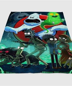 Rick And Morty Ghostbuster Sherpa Fleece Blanket Gifts for Family, for Couple