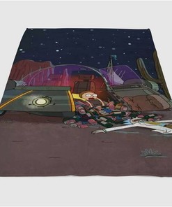 Rick And Morty Night Sherpa Fleece Blanket Gifts for Family, for Couple