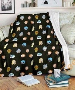 Rick And Morty Premiums Sherpa Fleece Blanket Gifts for Family, for Couple