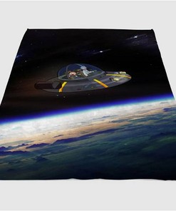 Rick And Morty Space Adventure Sherpa Fleece Blanket Gifts for Family, for Couple