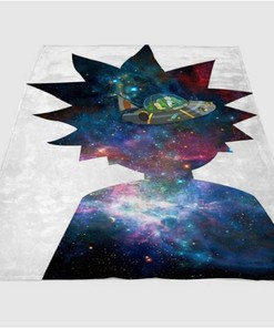 Rick And Morty Space Sherpa Fleece Blanket Gifts for Family, for Couple