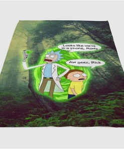 Rick And Morty Wallpaper 2 Sherpa Fleece Blanket Gifts for Family, for Couple