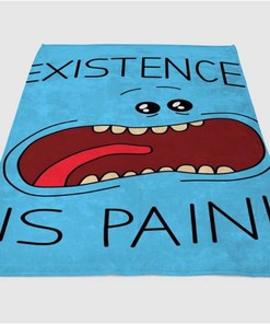 Rick And Morty Wallpaper Blue Sherpa Fleece Blanket Gifts for Family, for Couple