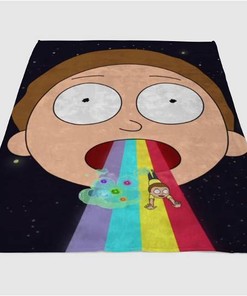 Rick Et Morty Sherpa Fleece Blanket Gifts for Family, for Couple