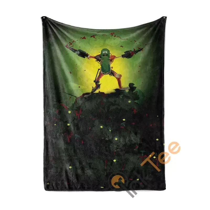 Rick Morty Pickle Rick Sherpa Fleece Blanket Gifts for Family, for Couple