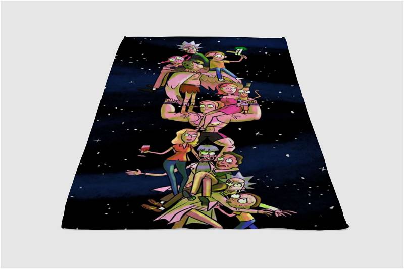 Ricky Y Morty Chicas Sherpa Fleece Blanket Gifts for Family, for Couple
