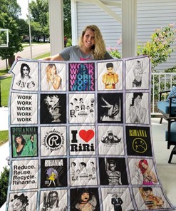 Rihanna Tshirt Quilt Blanket Bedding Set for Home Décor