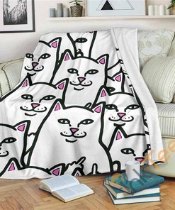 Ripndip Middle Finger Sherpa Fleece Blanket Gifts for Family, for Couple