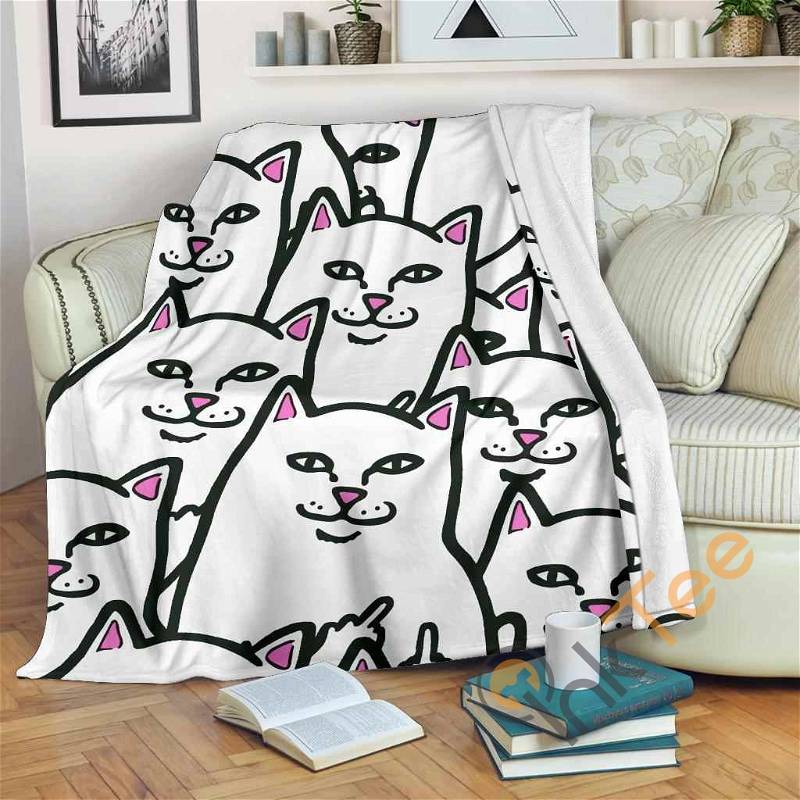Ripndip Middle Finger Sherpa Fleece Blanket Gifts for Family, for Couple