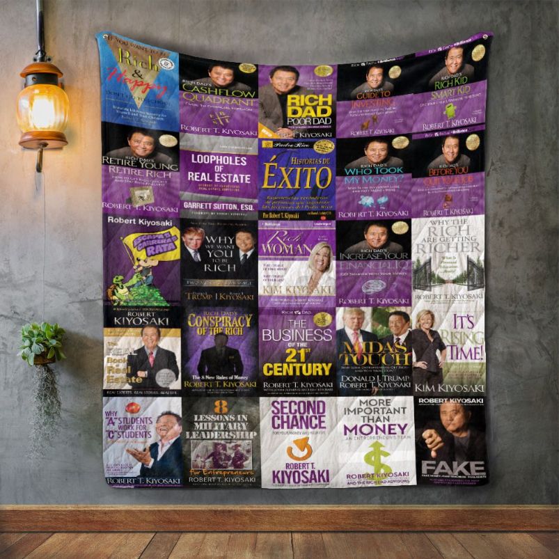 Robert Kiyosaki Books Quilt Blanket Bedding Set