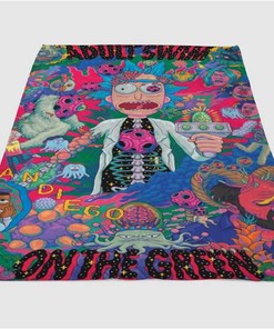 Rock And Morty Comic Sherpa Fleece Blanket Gifts for Family, for Couple