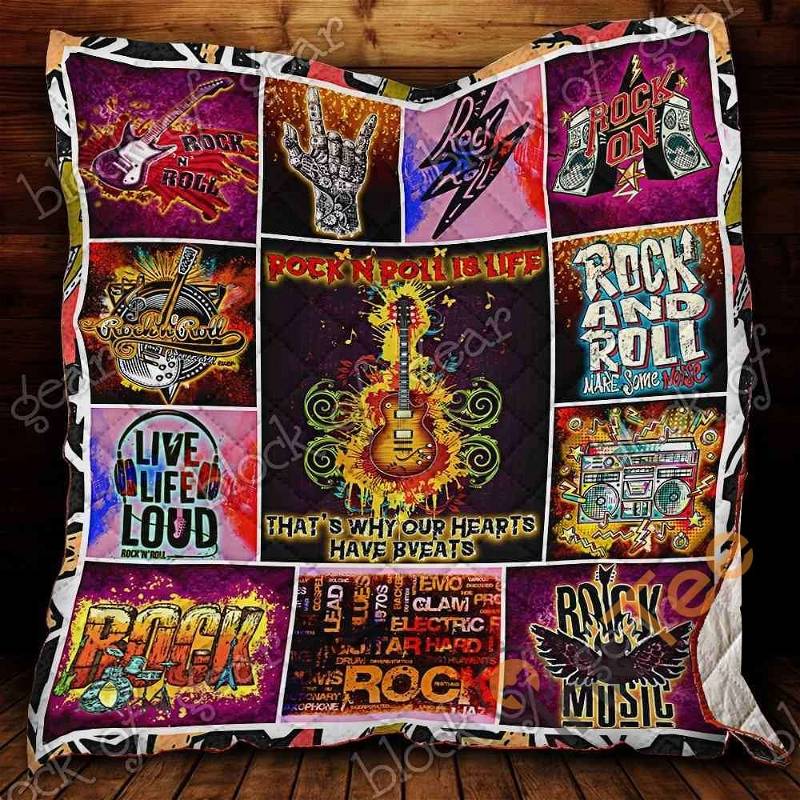 Rock And Roll Will Save Your Soul Quilt Blanket Bedding Set