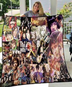 Rock Music Band Quilt Blanket Bedding Set for Home Décor