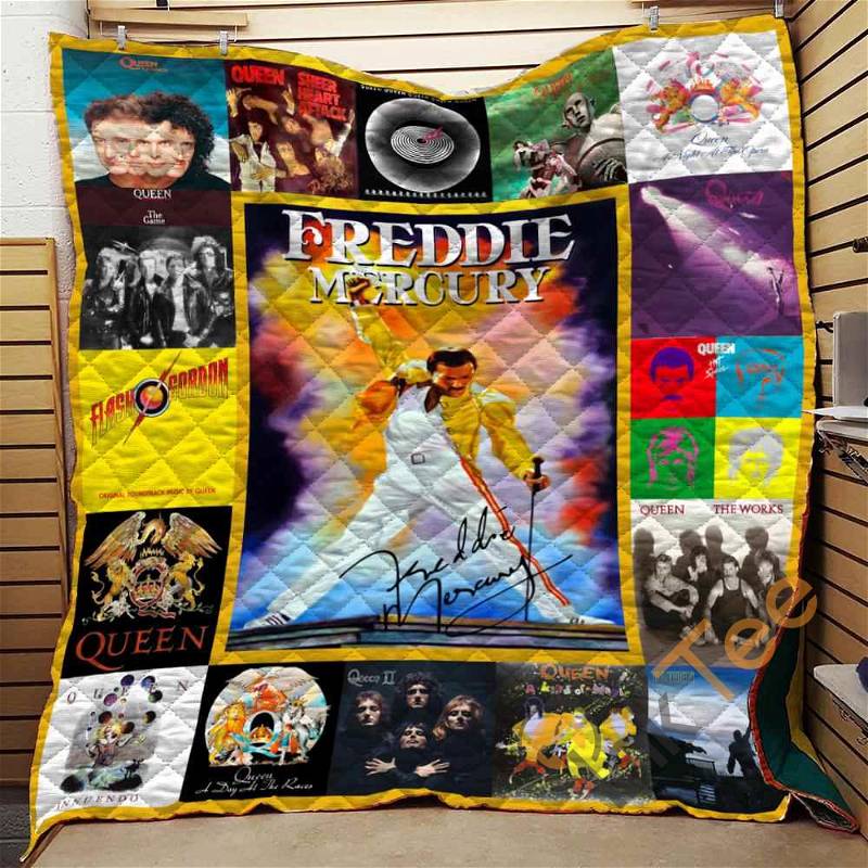 Rock with Freddie Mercury Themed Quilt Blanket Bedding Set