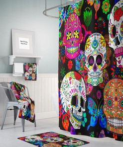 Rocking Color Sugar Skull Shower Curtain