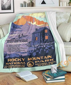 Rocky Mountain National Park Sherpa Fleece Blanket Gifts for Family, for Couple