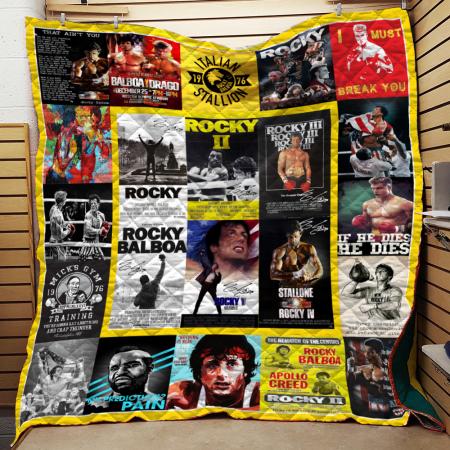 Rocky Tribute Quilt Blanket Bedding Set for Home Décor
