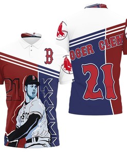 Roger Clemens Boston Red Sox 21 3D All Over Print Polo Shirt