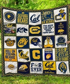 Roll On You Bears Ncaa California Golden Bears Combined Collection Green Quilt Blanket Bedding Set