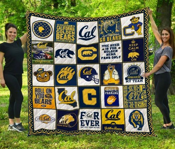 Roll On You Bears Ncaa California Golden Bears Combined Collection Green Quilt Blanket Bedding Set
