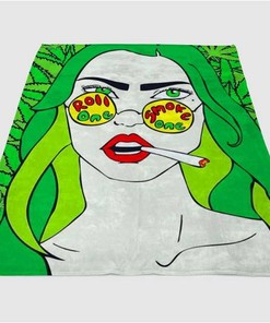 Roll One Smoke One Background Sherpa Fleece Blanket Gifts for Family, for Couple