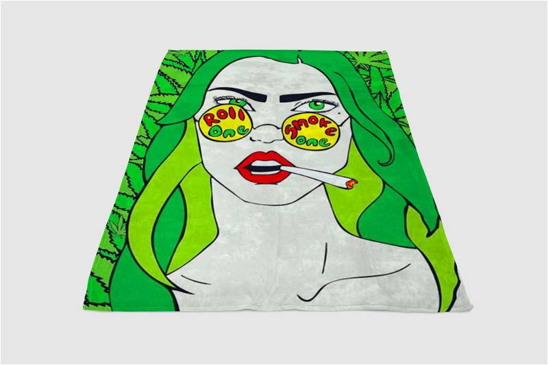 Roll One Smoke One Background Sherpa Fleece Blanket Gifts for Family, for Couple