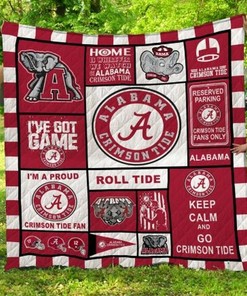 Roll Tide Ncaa Alabama Crimson Tide Combined Quilt Blanket Bedding Set
