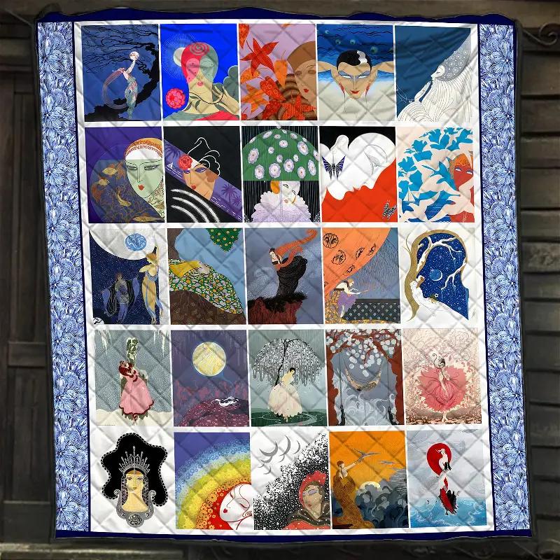 Romain De Tirtoff Art Erté Blanket Gift For Lovers Quilt