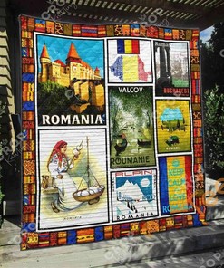 Romania National Flag Quilt Blanket Bedding Set