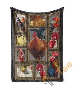 Rooster Chicken Sherpa Fleece Blanket Gifts for Family, for Couple