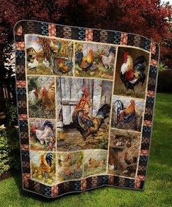 Rooster Pictures Quilt Blanket Bedding Set Great Customized Gifts For Birthday Christmas Thanksgiving Perfect Gifts For Chicken Lover