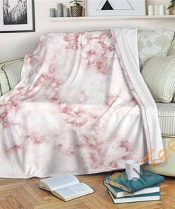 Rose Pink Marble Sherpa Fleece Blanket Gifts for Family, for Couple