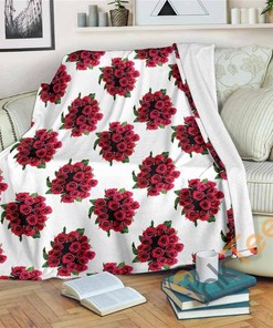 Rose Sherpa Blanket Fleece Blanket Gifts for Family, for Couple