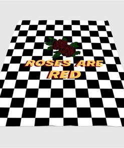 Roses Are Red Sherpa Fleece Blanket Gifts for Family, for Couple
