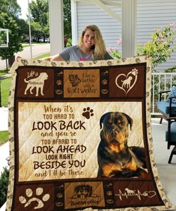 Rottweiler Dog Theme I'll Be There For You Quilt Blanket Bedding Set Great Customized Blanket Gifts For Birthday Christmas Thanksgiving