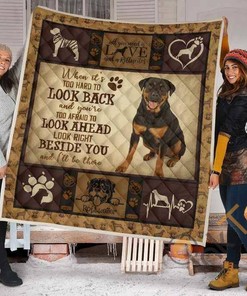 Rottweiler Dogs Beside You Quilt Blanket Bedding Set