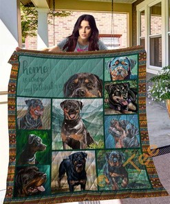Rottweiler Lovers Rejoice with Quilt And Pillowcase Bedding Set
