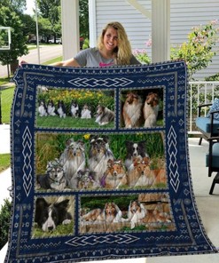 Rough Collie In The Garden Quilt Blanket Bedding Set Great Customized Blanket Gifts For Birthday Christmas Thanksgiving
