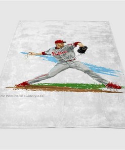 Roy Halladay Serve Sherpa Fleece Blanket Gifts for Family, for Couple