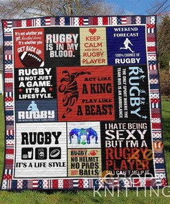 Rugby Men Quilt Blanket Bedding Set