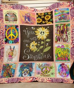 Run Wild You Are My Sunshine Hippie Quilt Blanket Bedding Set