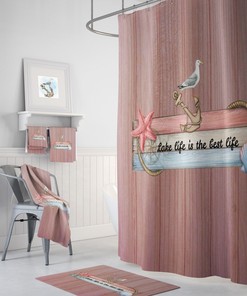 Rustic Coastal Shower Curtain Or Bathroom Set Nautical Bath Decor
