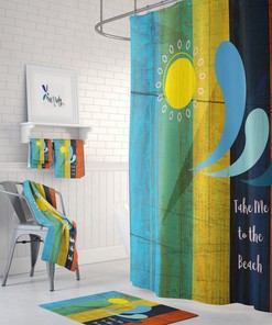 Rustic Coastal Shower Curtain or Bathroom Set