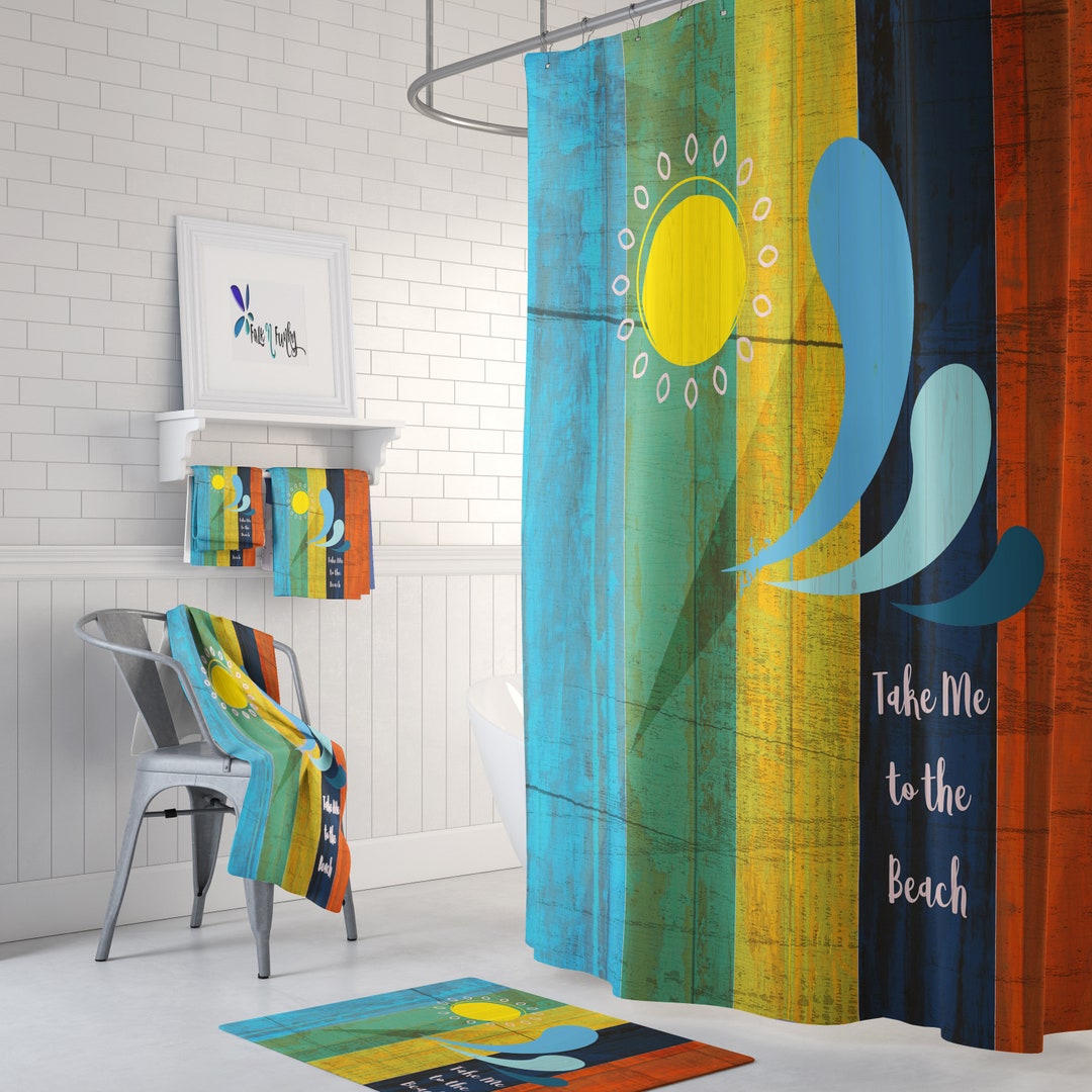 Rustic Coastal Shower Curtain or Bathroom Set