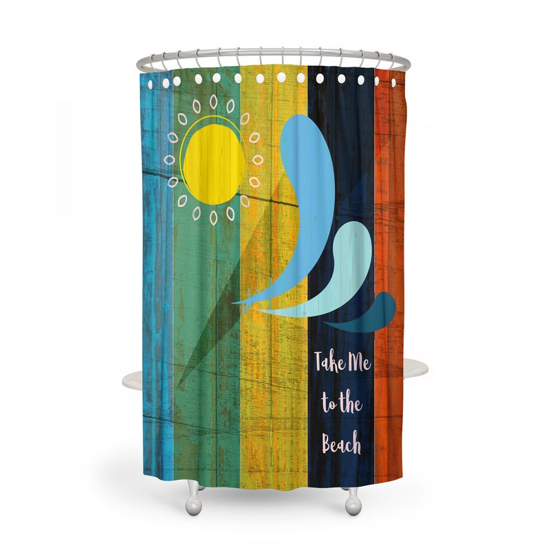 Rustic Coastal Shower Curtain or Bathroom Set - Image 2