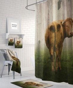 Rustic Cow Shower Curtain