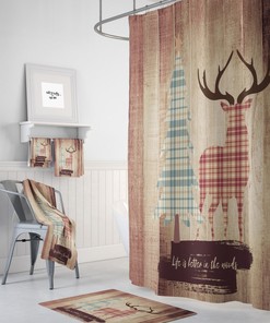 Rustic Deer, Shower Curtain, Bath Mat, Towels,